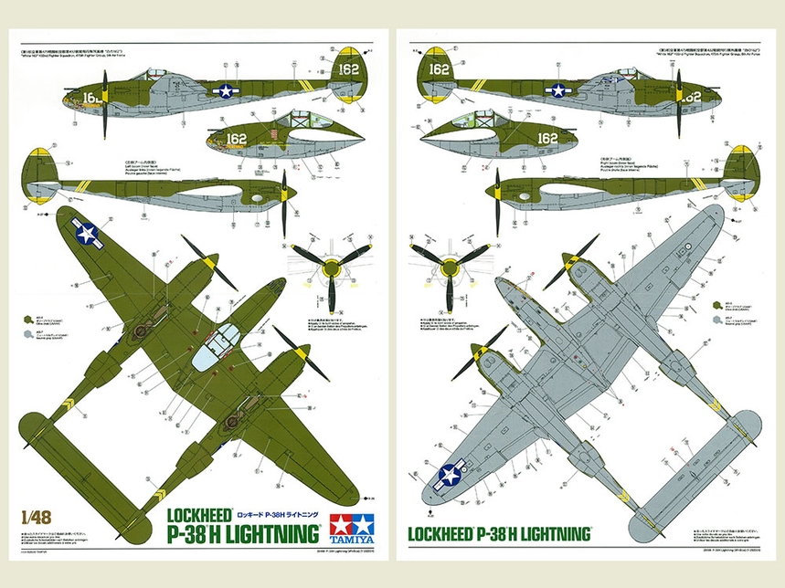 Tamiya 25199-1/48 Lockheed P-38H Lightning Neu 