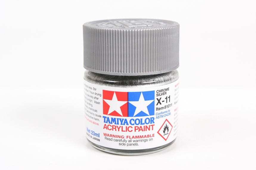 Acrylic X-11 Chrome Silver 23Ml Bottle / Tamiya USA