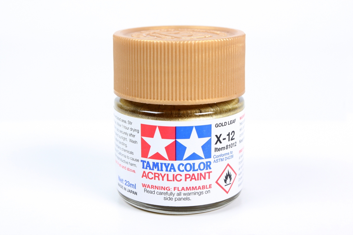 Acrylic X-12 Gold Leaf 23Ml Bottle / Tamiya USA