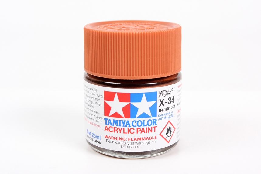 Tamiya X34 Metallic Brown Acrylic Paint Jar 81534 TAM81534 