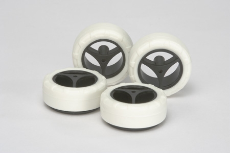 Jr Small Dia Carbon Wheel White Tires / Super X / Xx / Tamiya USA