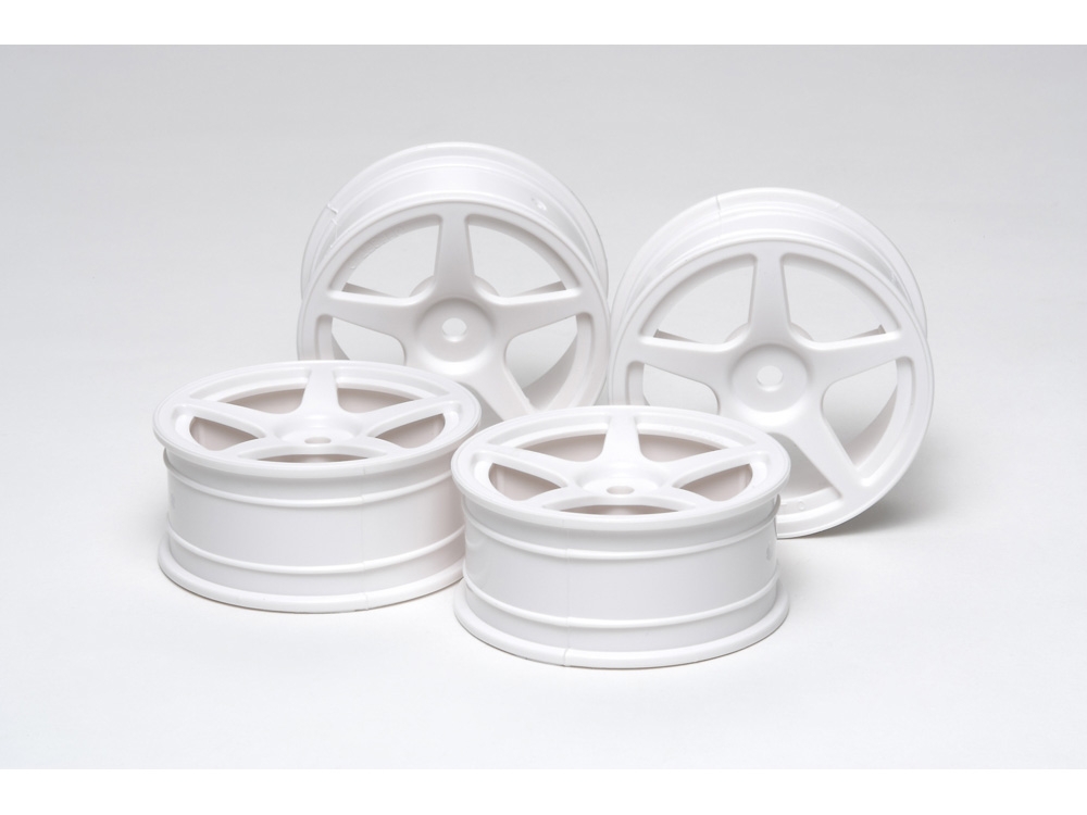 Tamiya 53471 24mm 5-Spoke Wheels - White 0 Offset / Tamiya USA