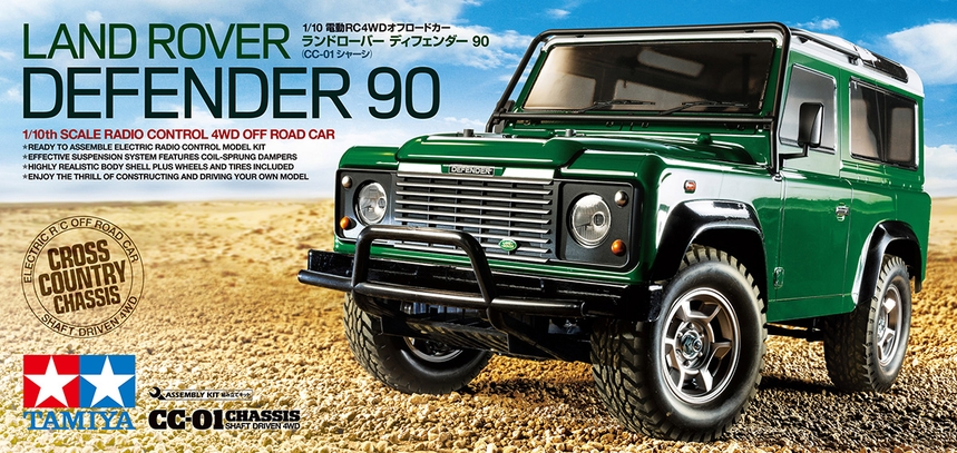TAMIYA 58657 Land Rover Defender 90 CC01 4x4-RC Kit Stick Radio ESC 