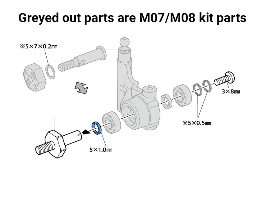 Rc Lw One-Piece Alum Axle/Hub