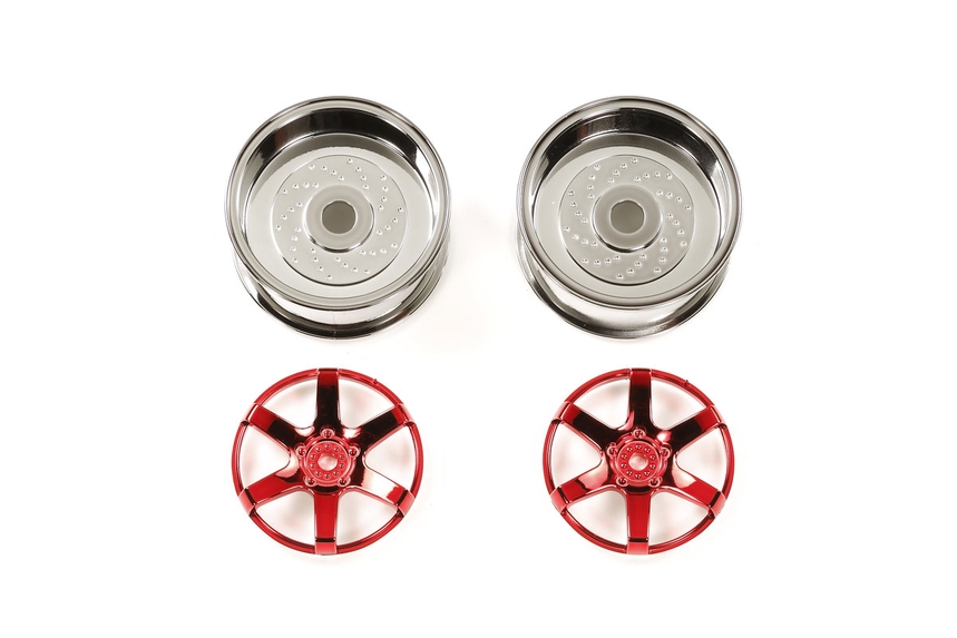 Rc Red Plated 2Pc 6 Sp Wheels