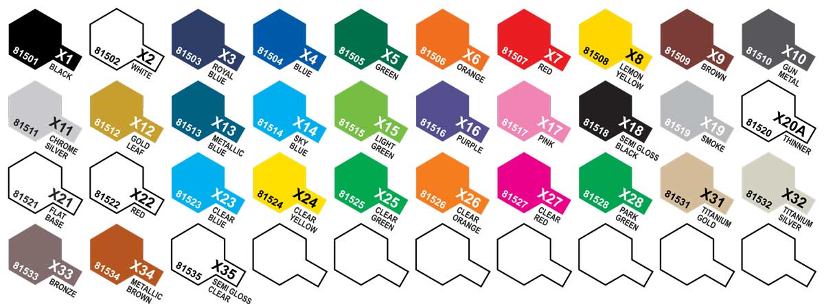 X Paint Chips - Tamiya Acrylic Paint - X / Tamiya USA